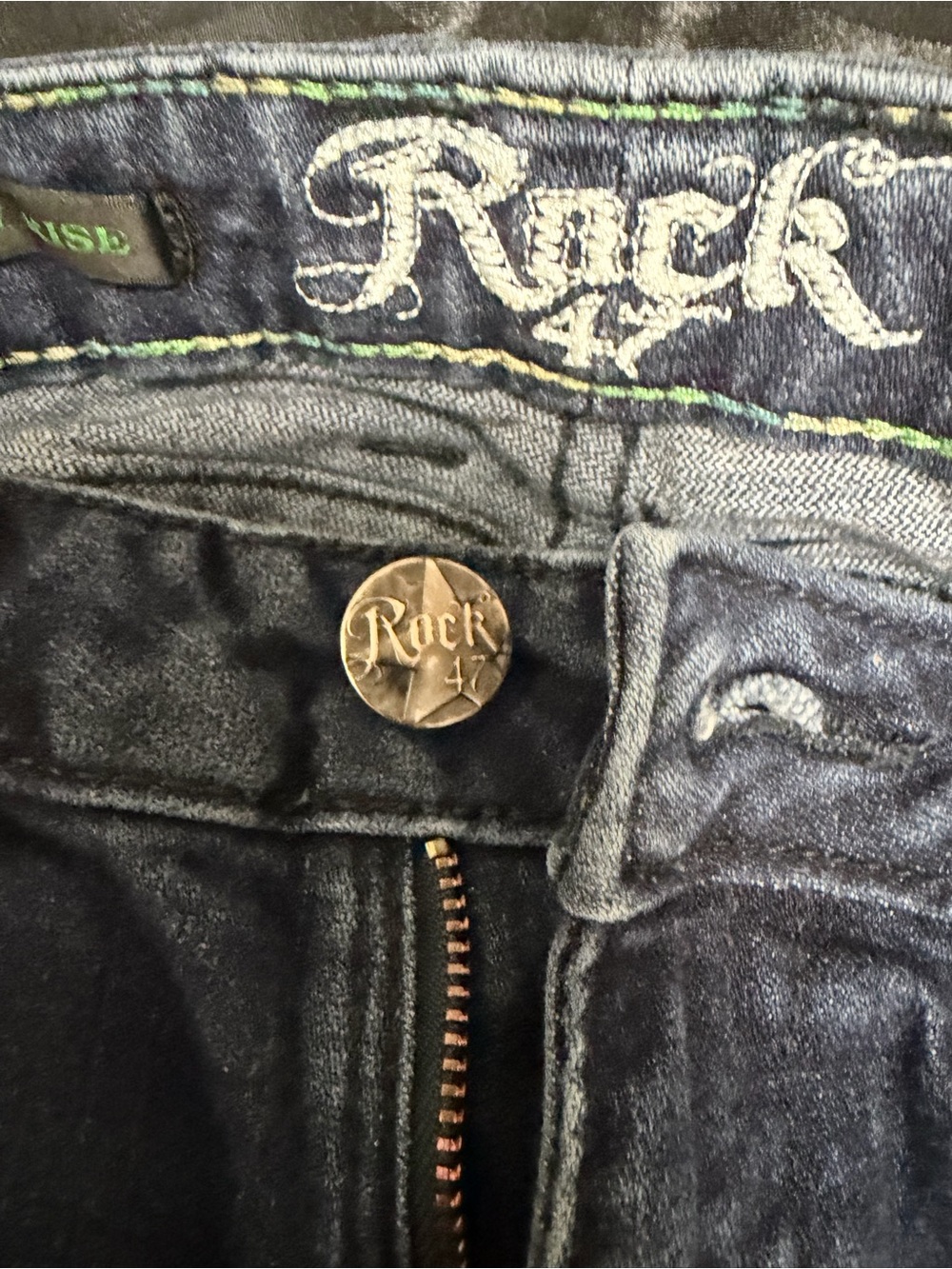Rock 47 Womens Dark Blue Denim Jeans
